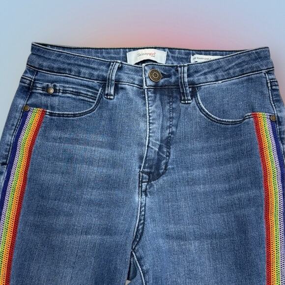 SKINNY GIRL Women’s 26 / 2 SKINNY ANKLE HIGH RISE Blue Jeans RAINBOW - Picture 1 of 5